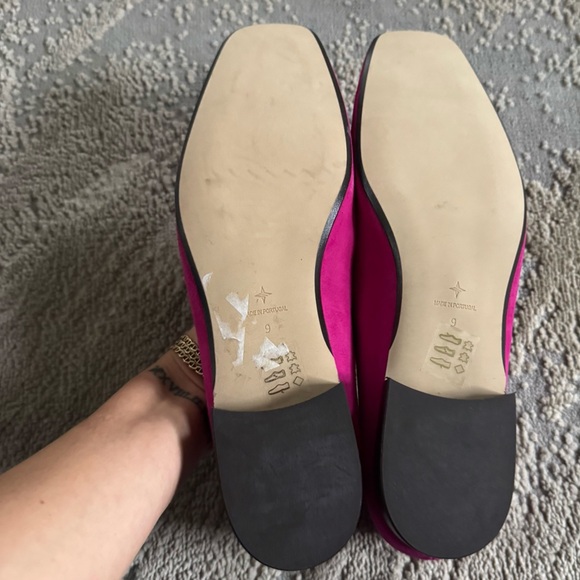 Tuckernuck fuchsia pink loafers Shoes Lily tortoise shell chain Link suede 9 - Picture 9 of 10